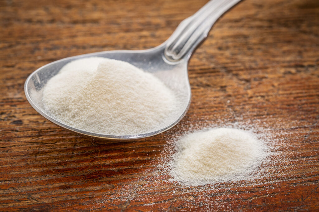 Spoonful of collagen protein powder